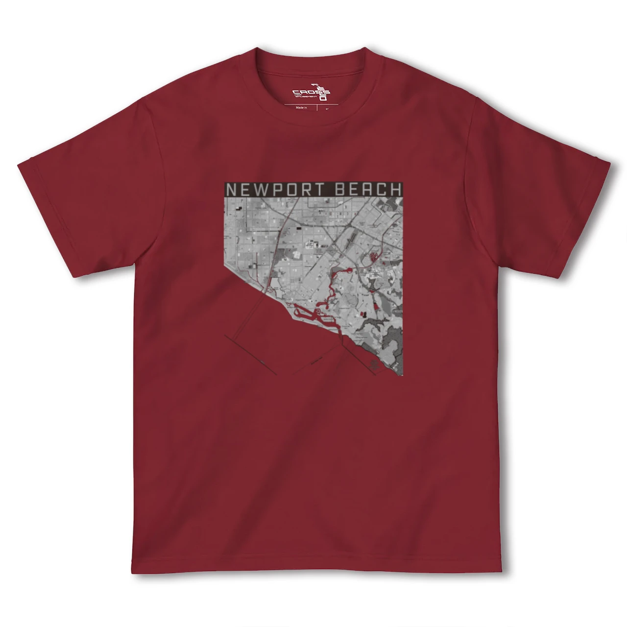 【ニューポートビーチ(アメリカ)】地図柄ヘビーウェイトTシャツ
