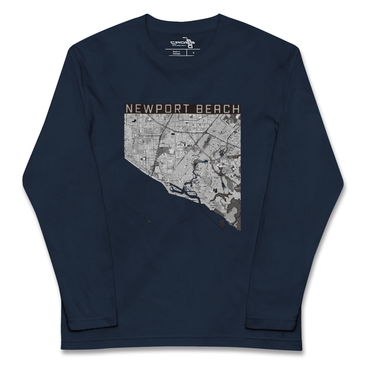 【ニューポートビーチ(アメリカ)】地図柄ロングスリーブTシャツ