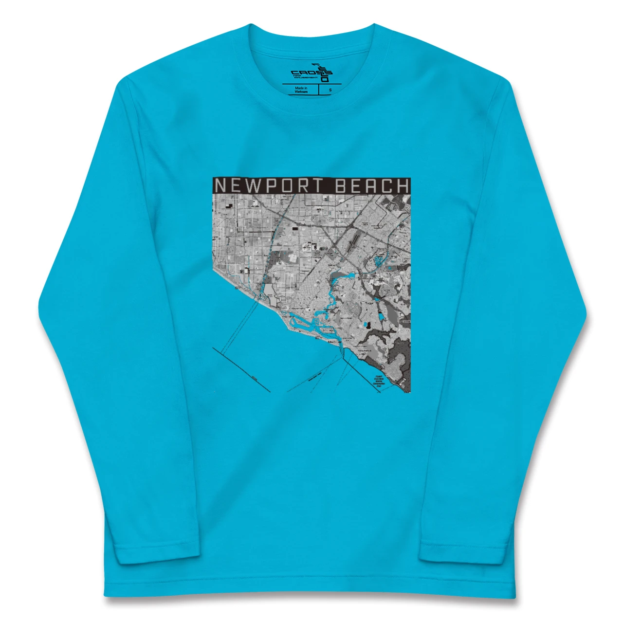 【ニューポートビーチ(アメリカ)】地図柄ロングスリーブTシャツ