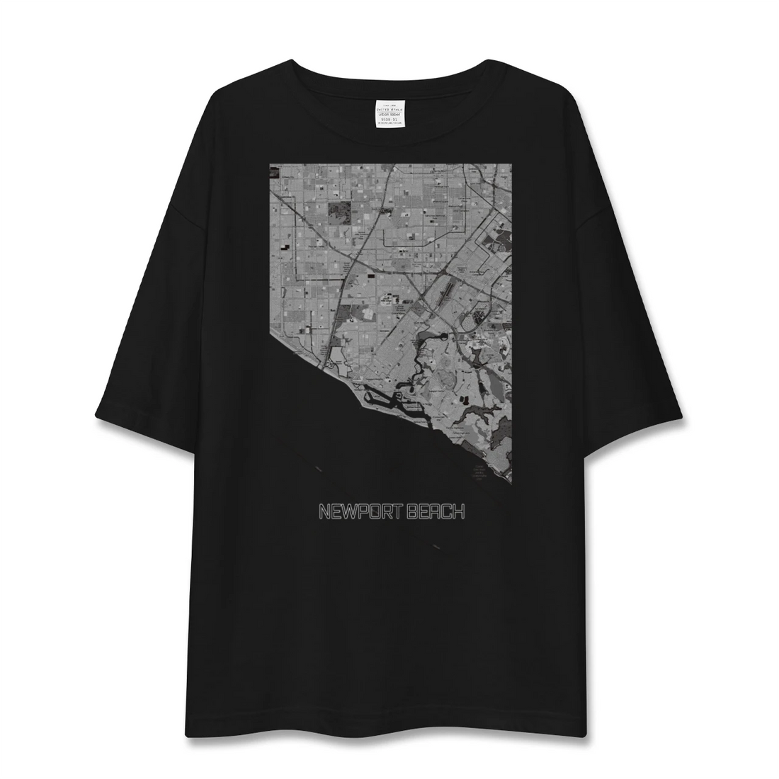 【ニューポートビーチ(アメリカ)】地図柄ビッグシルエットTシャツ