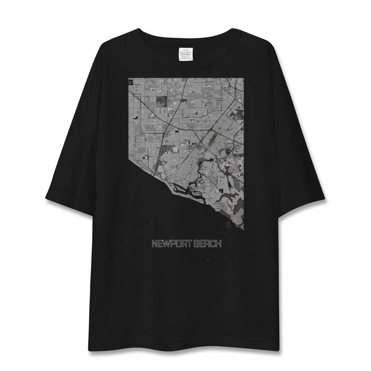 【ニューポートビーチ(アメリカ)】地図柄ビッグシルエットTシャツ
