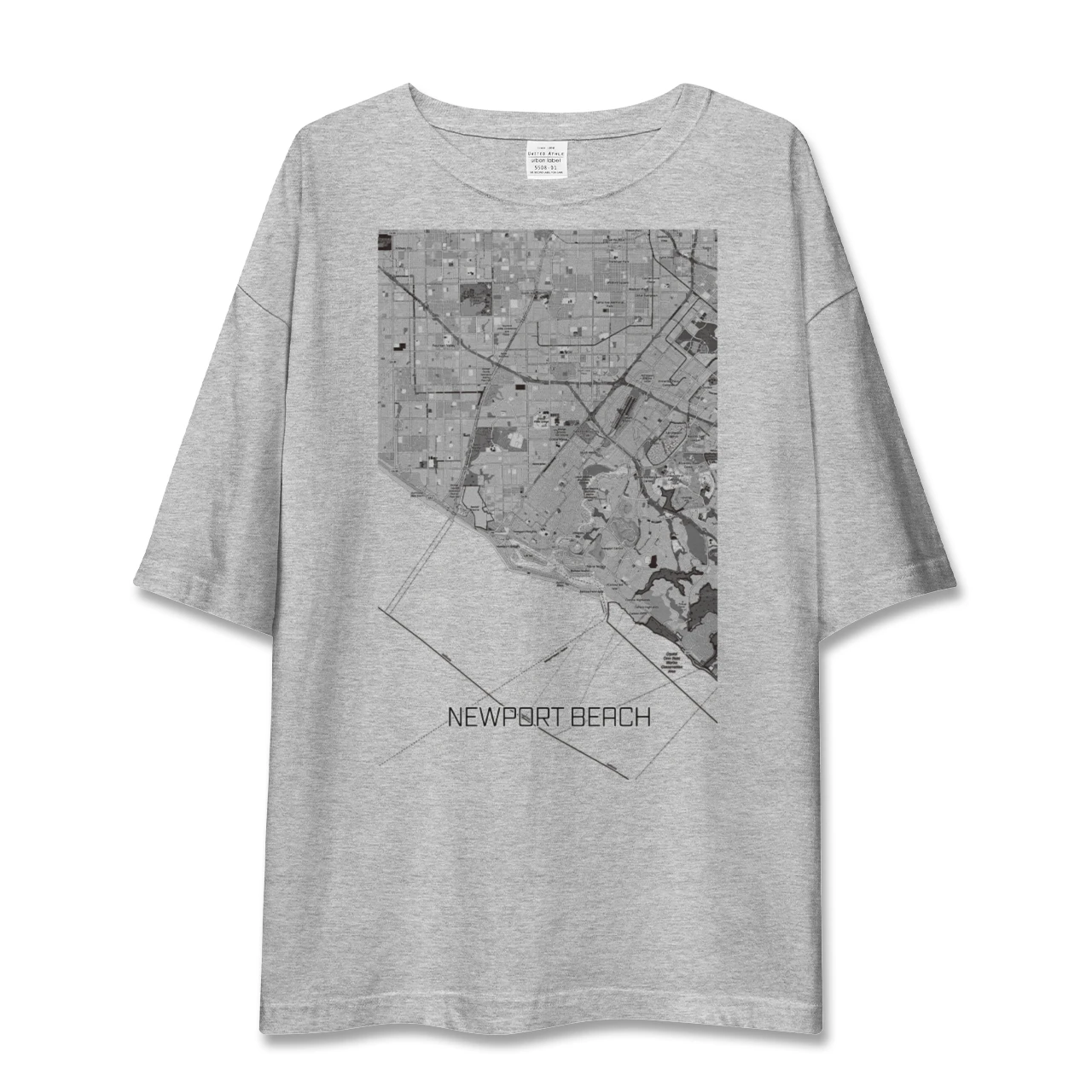 【ニューポートビーチ(アメリカ)】地図柄ビッグシルエットTシャツ