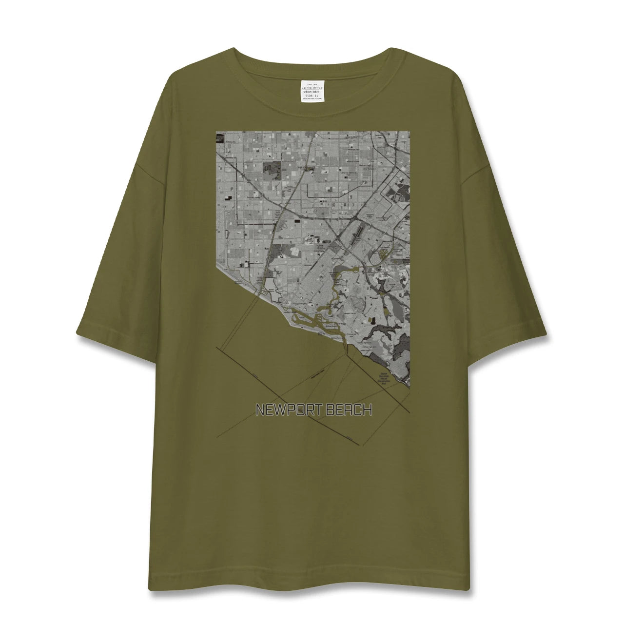 【ニューポートビーチ(アメリカ)】地図柄ビッグシルエットTシャツ