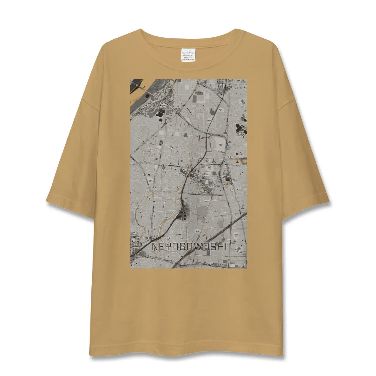 【寝屋川市(大阪府)】地図柄ビッグシルエットTシャツ