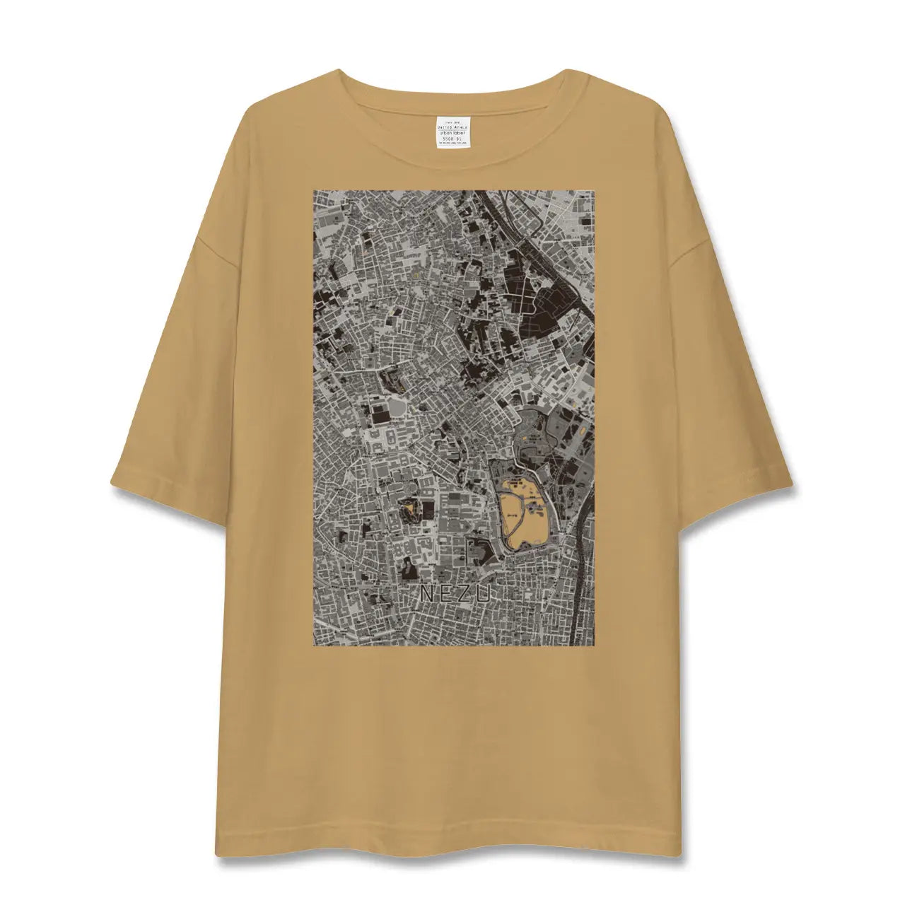 【根津(東京都)】地図柄ビッグシルエットTシャツ