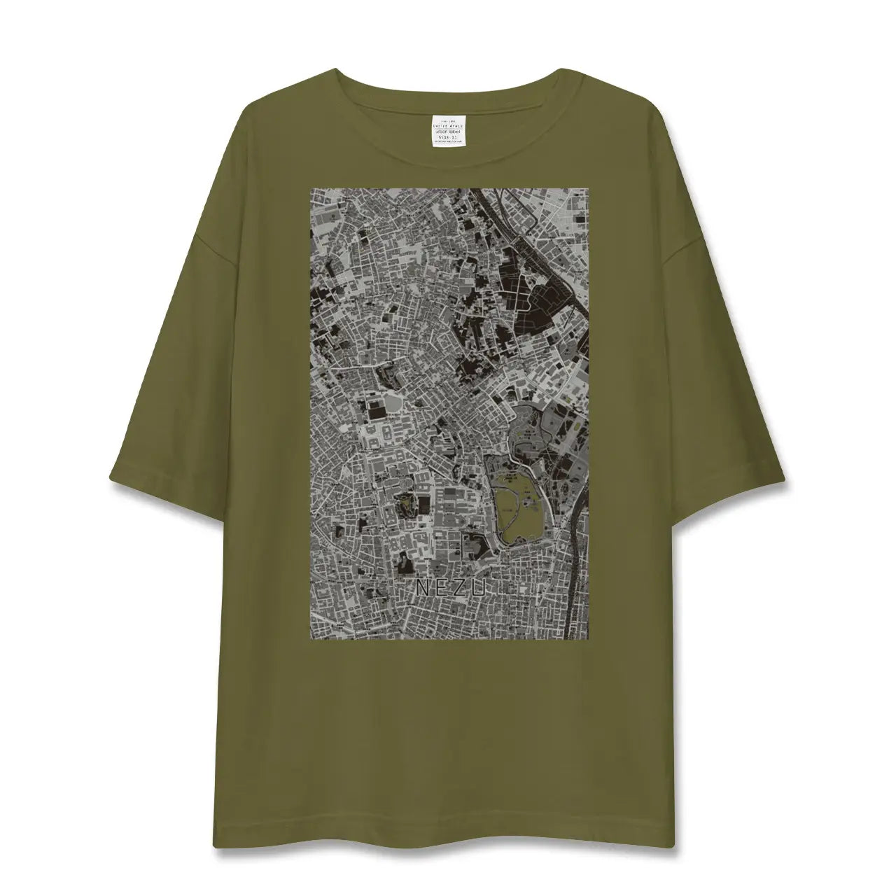 【根津(東京都)】地図柄ビッグシルエットTシャツ
