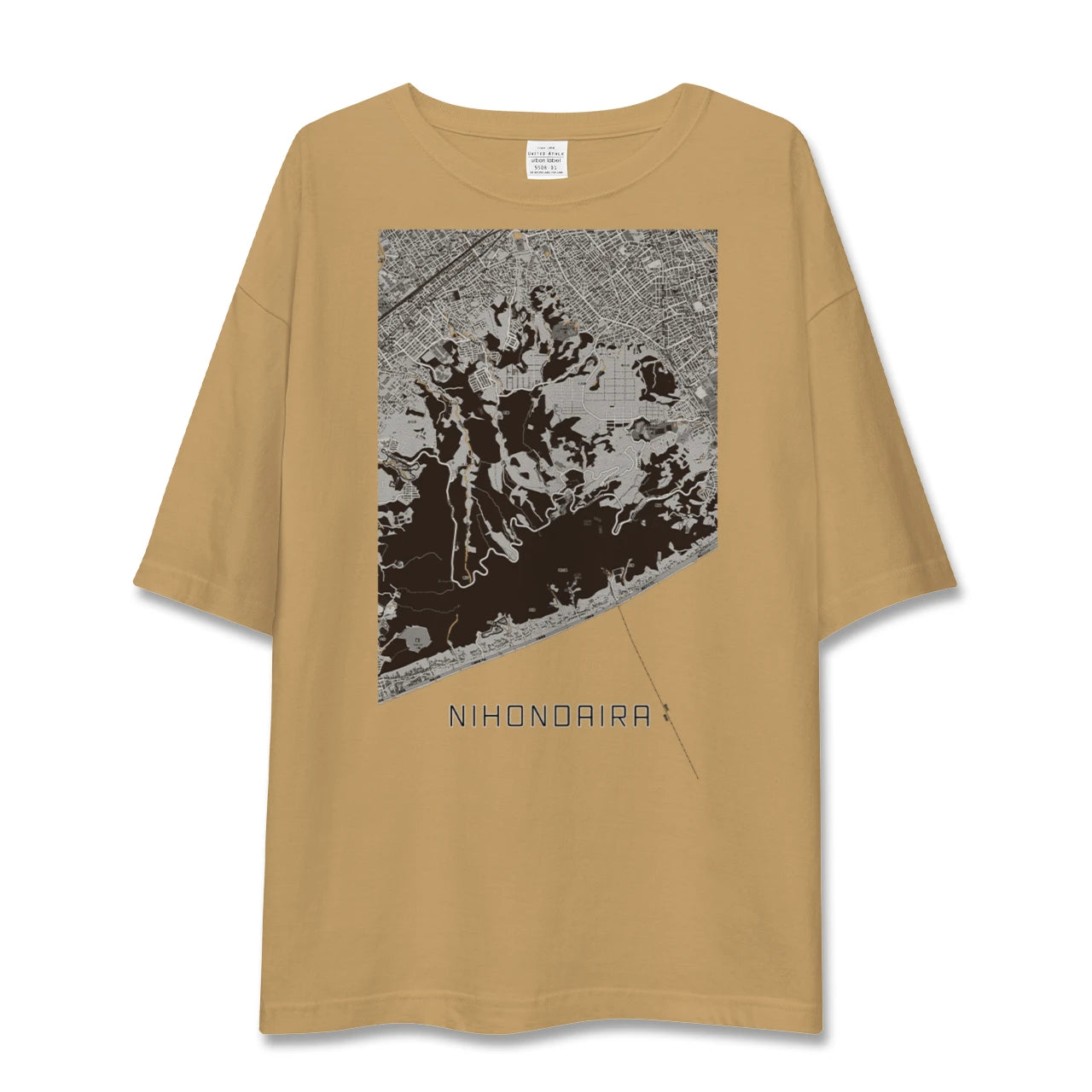 【日本平(静岡県)】地図柄ビッグシルエットTシャツ