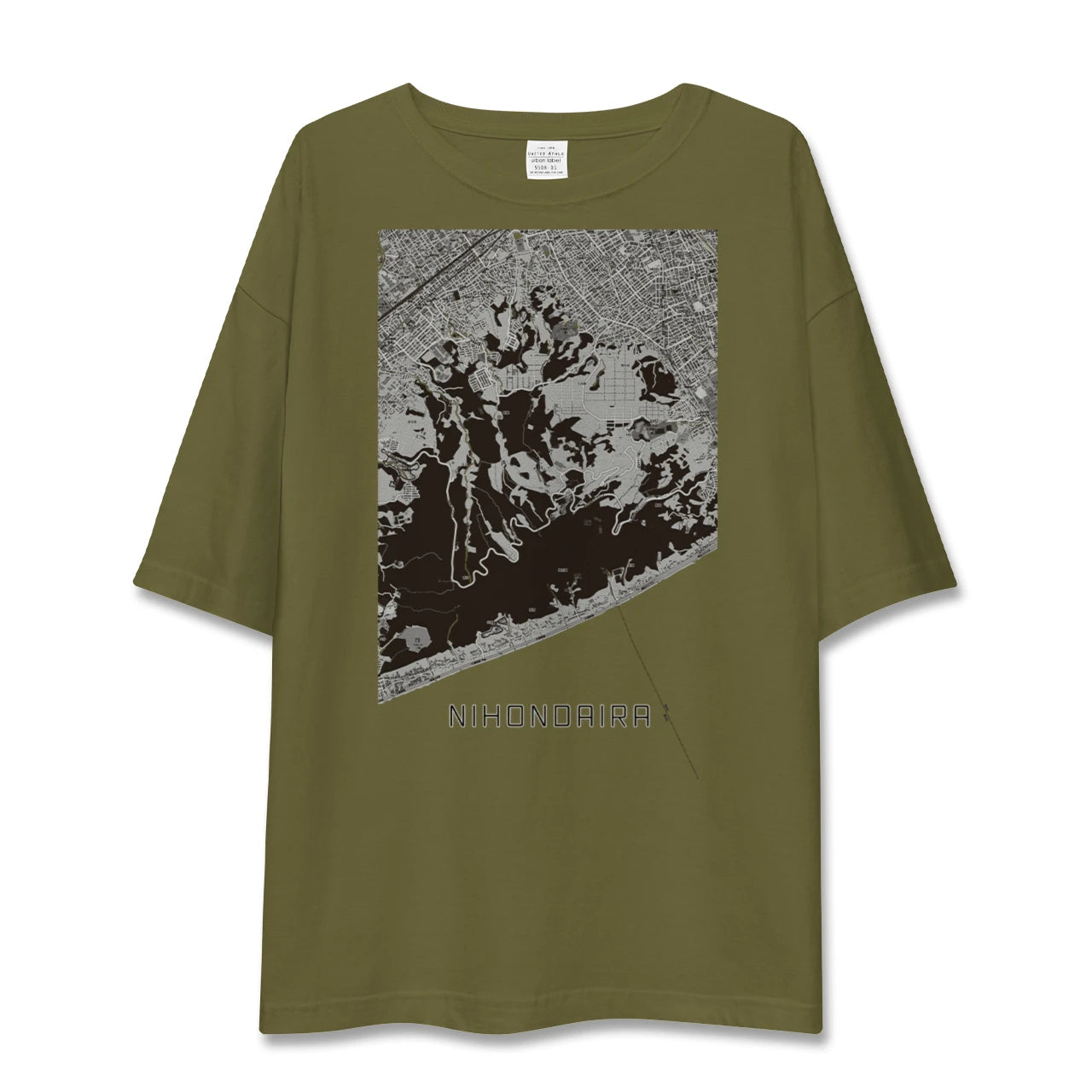 【日本平(静岡県)】地図柄ビッグシルエットTシャツ