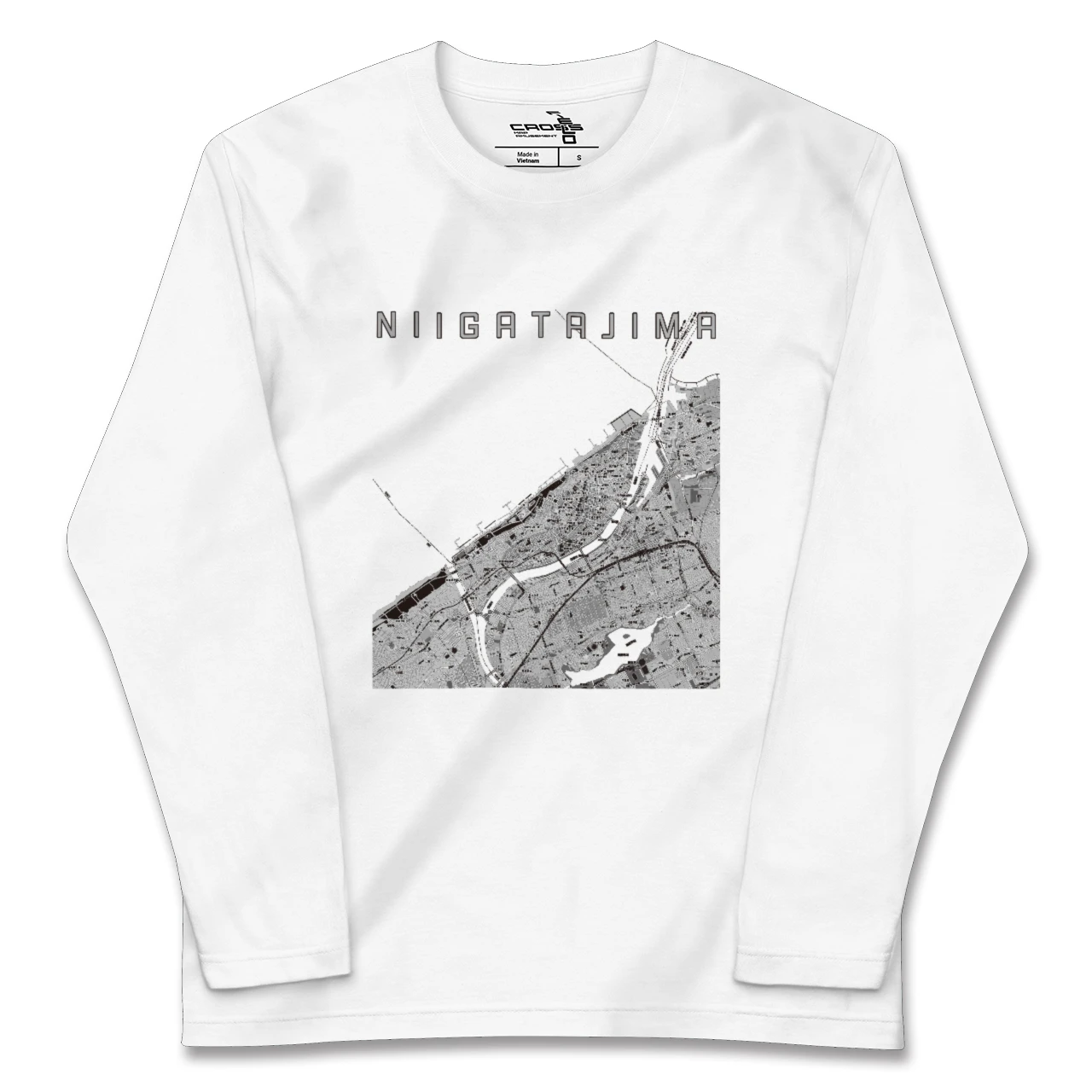 【新潟島(新潟県)】地図柄ロングスリーブTシャツ