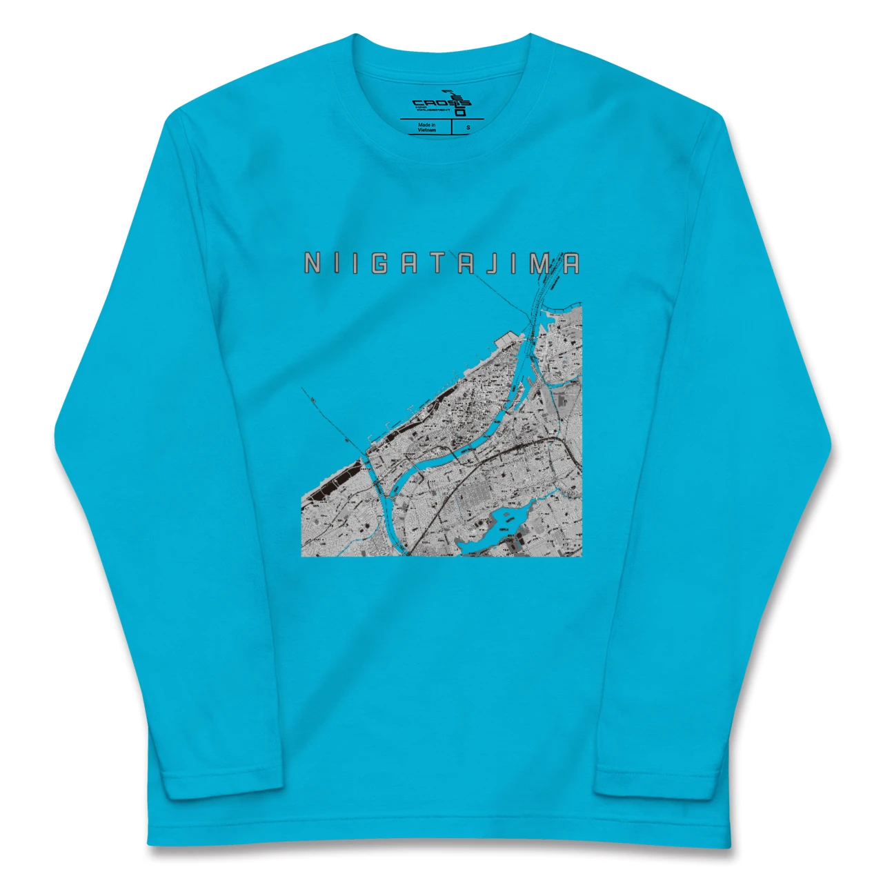 【新潟島(新潟県)】地図柄ロングスリーブTシャツ