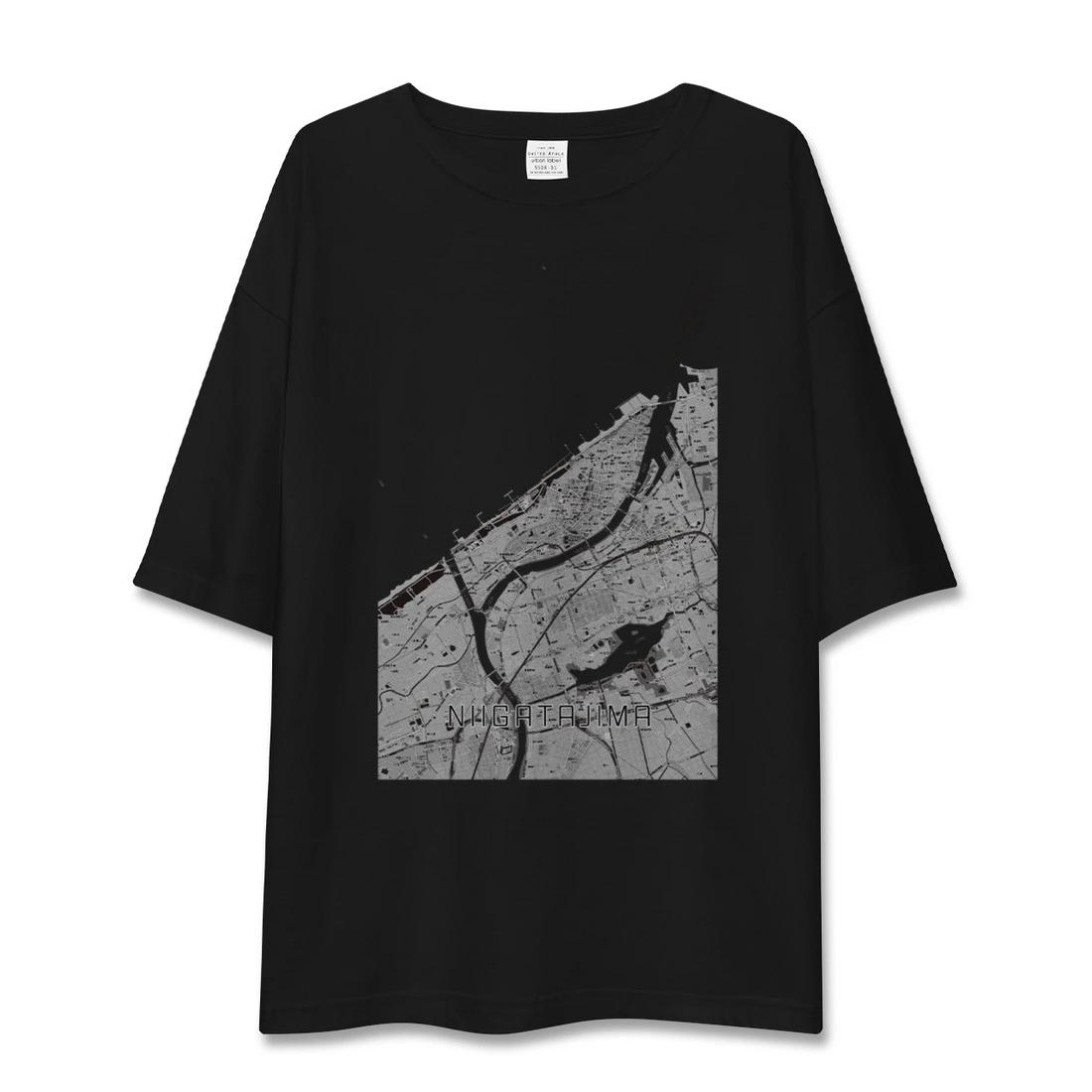 【新潟島(新潟県)】地図柄ビッグシルエットTシャツ