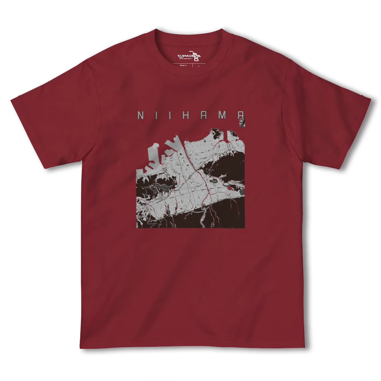 【新居浜(愛媛県)】地図柄ヘビーウェイトTシャツ