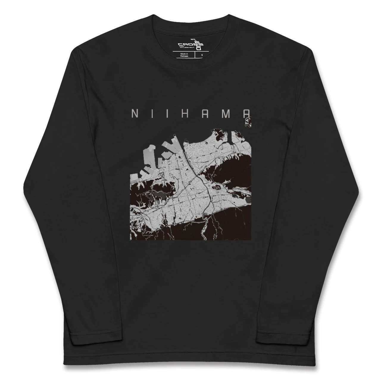 【新居浜(愛媛県)】地図柄ロングスリーブTシャツ