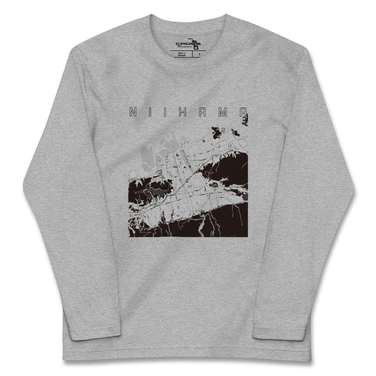 【新居浜(愛媛県)】地図柄ロングスリーブTシャツ