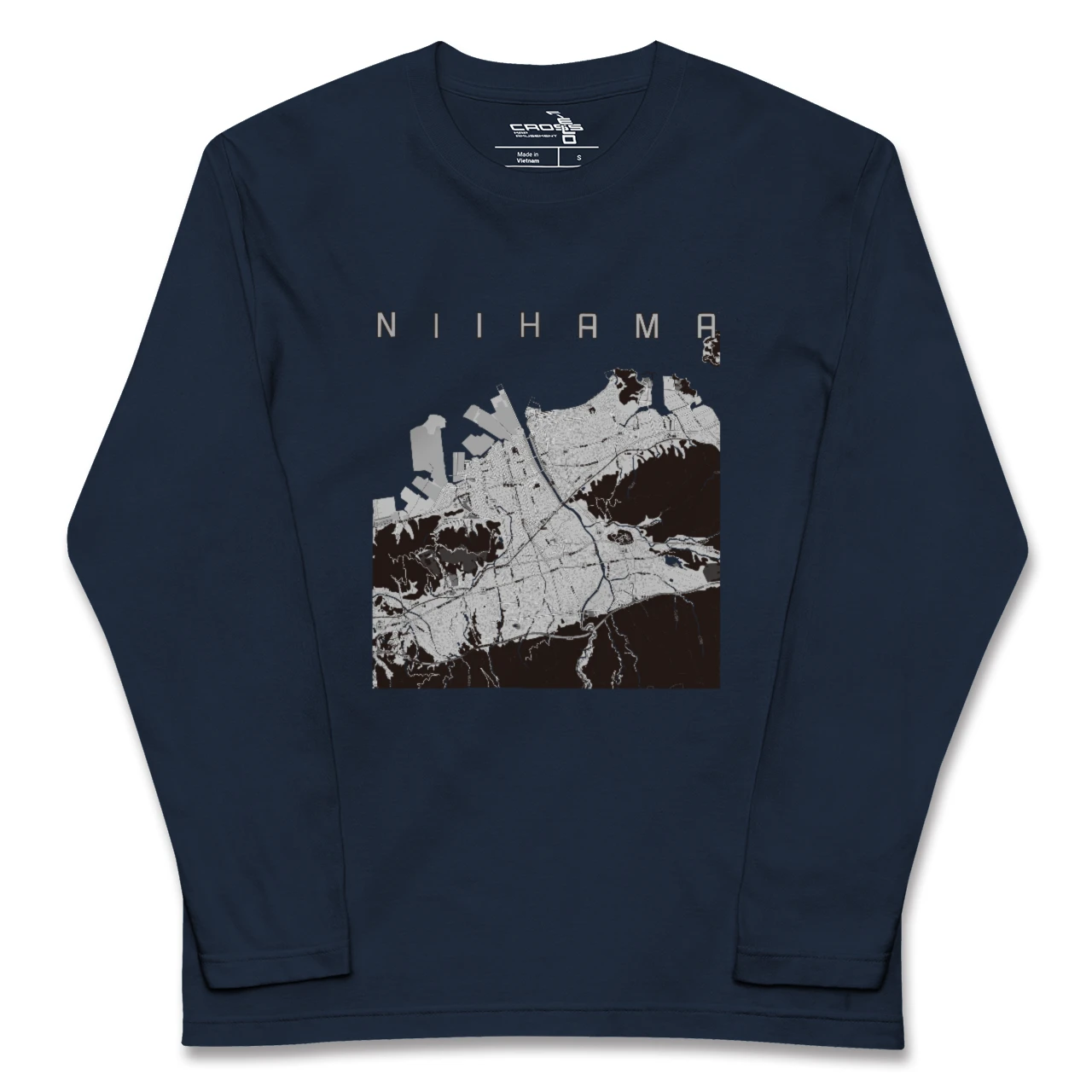 【新居浜(愛媛県)】地図柄ロングスリーブTシャツ