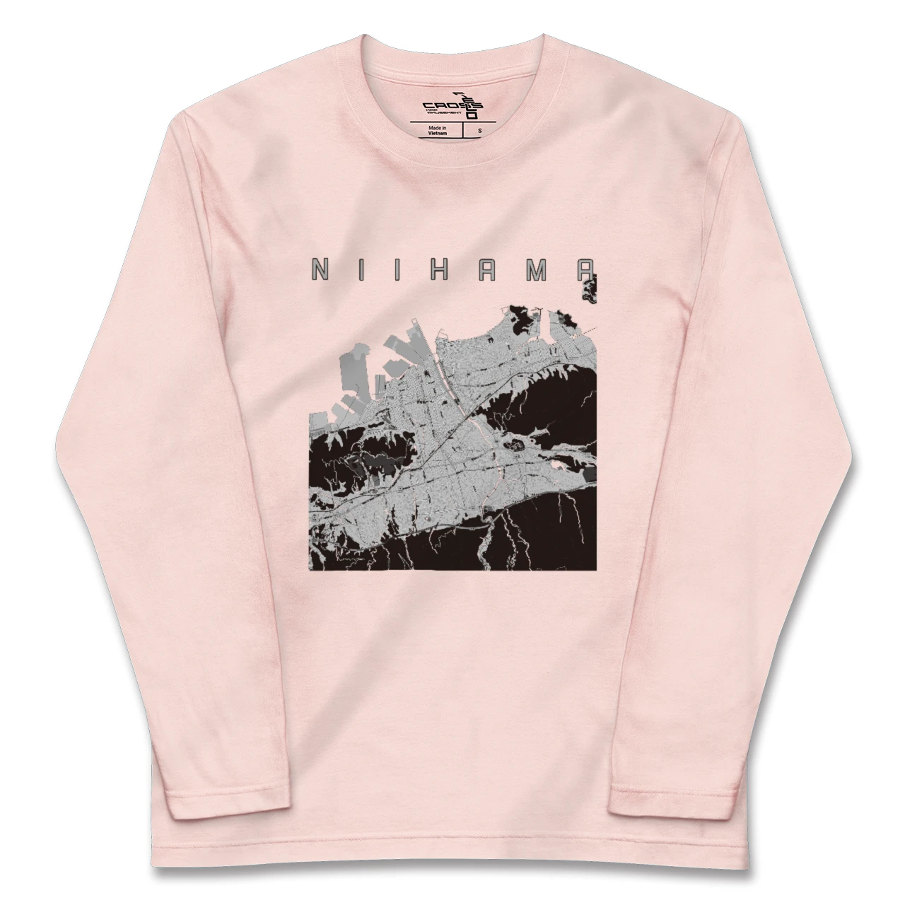 【新居浜(愛媛県)】地図柄ロングスリーブTシャツ