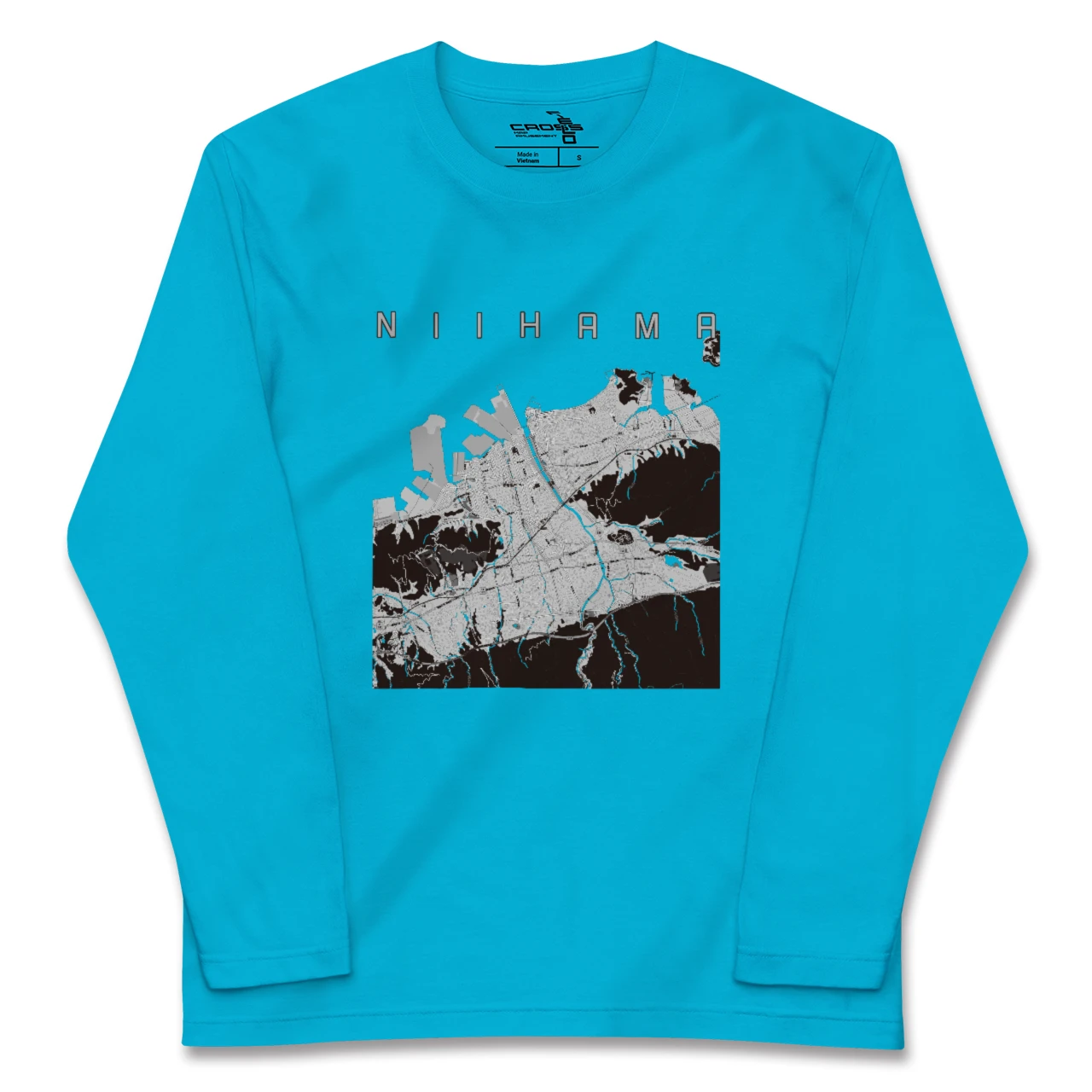 【新居浜(愛媛県)】地図柄ロングスリーブTシャツ