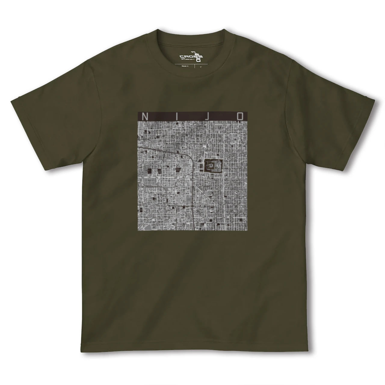 【二条(京都府)】地図柄ヘビーウェイトTシャツ
