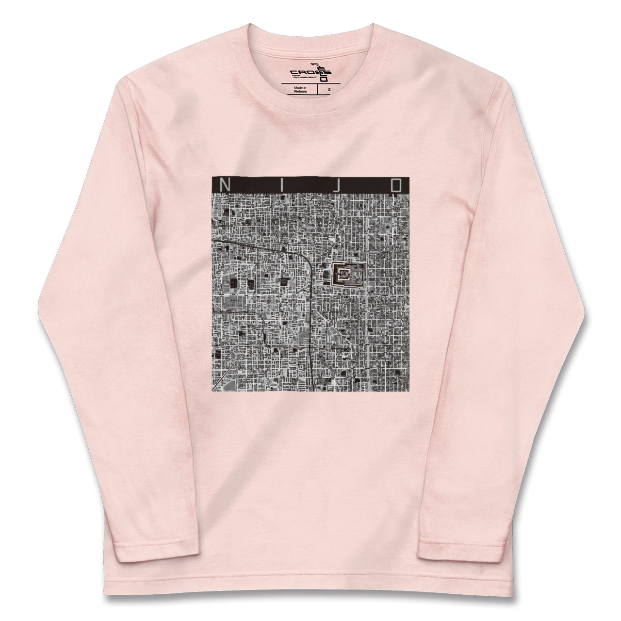 【二条(京都府)】地図柄ロングスリーブTシャツ