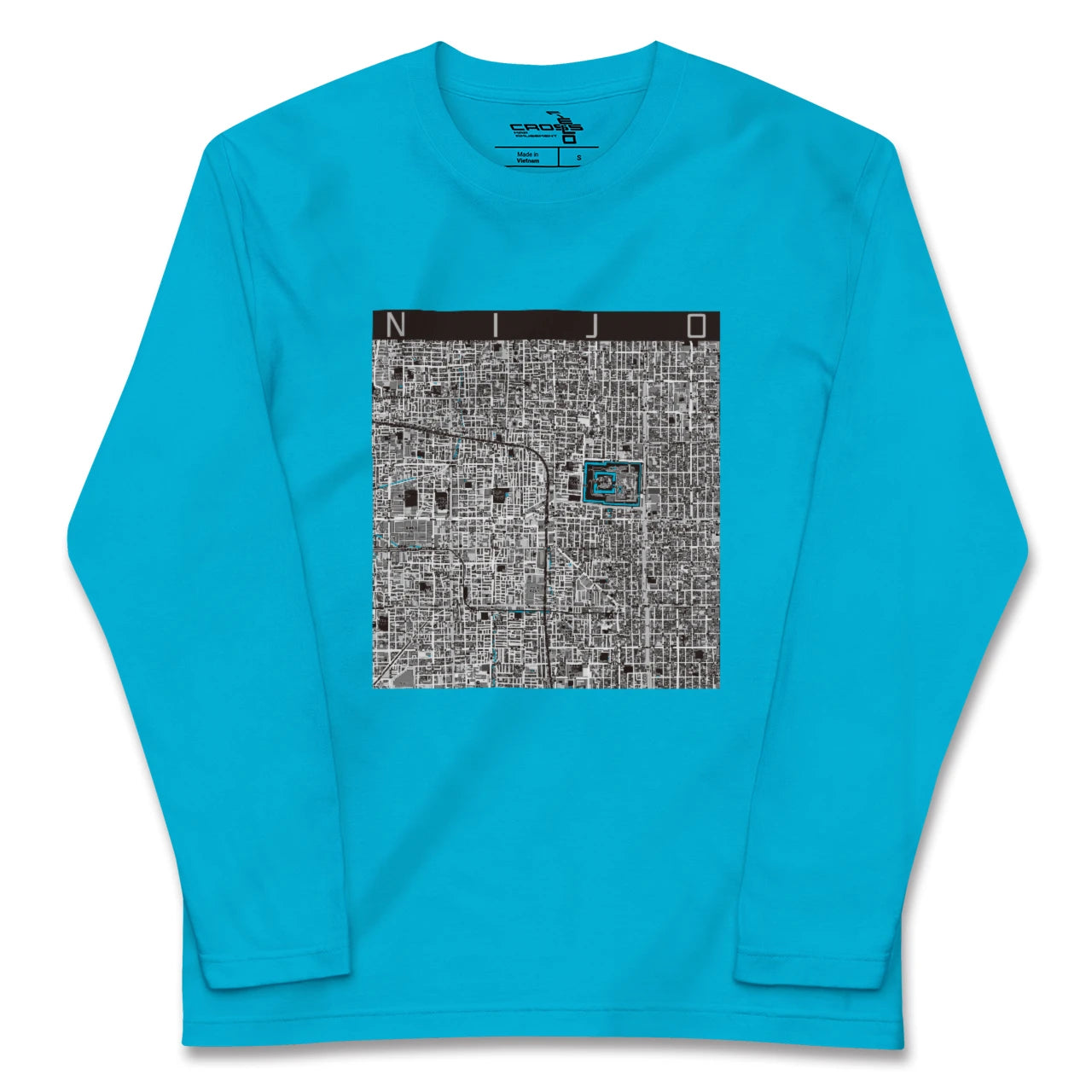【二条(京都府)】地図柄ロングスリーブTシャツ