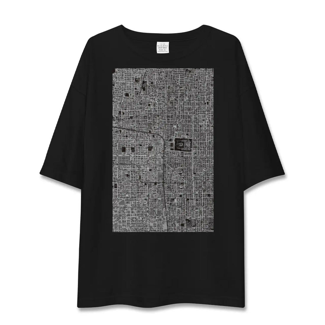 【二条(京都府)】地図柄ビッグシルエットTシャツ