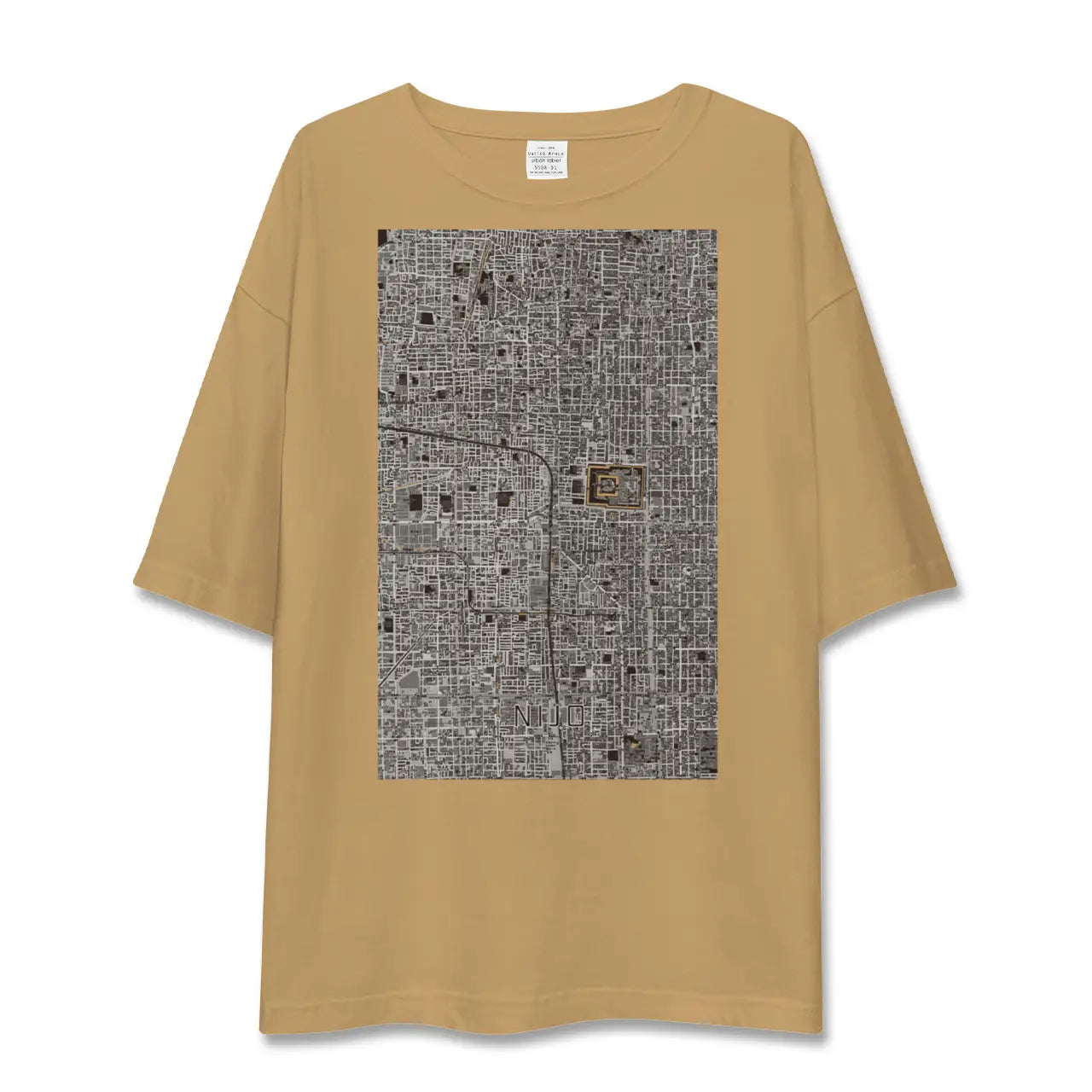 【二条(京都府)】地図柄ビッグシルエットTシャツ