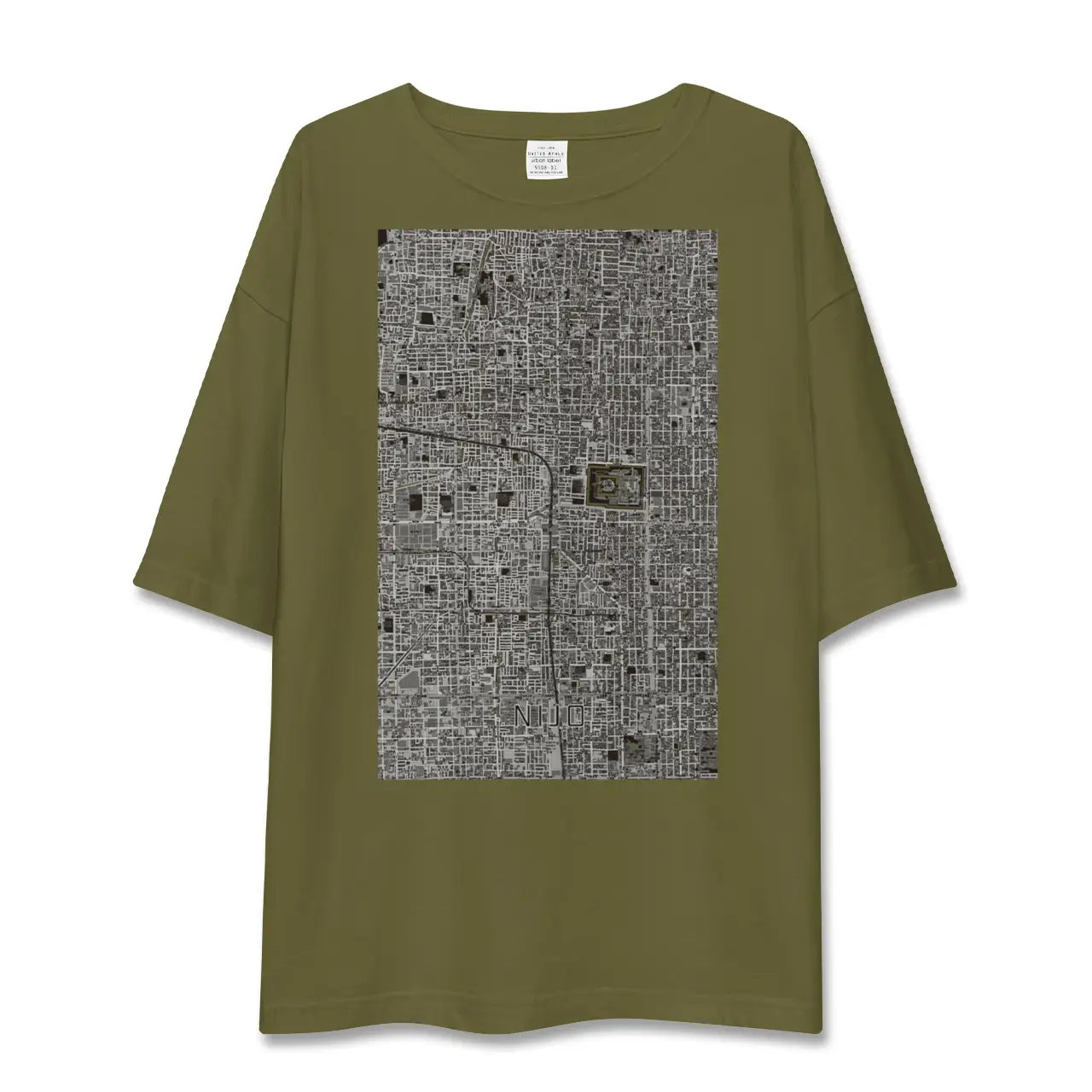 【二条(京都府)】地図柄ビッグシルエットTシャツ