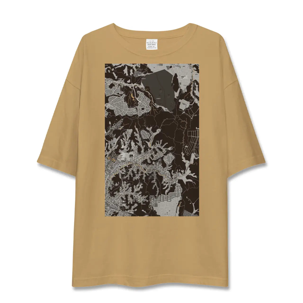 【二階堂(神奈川県)】地図柄ビッグシルエットTシャツ