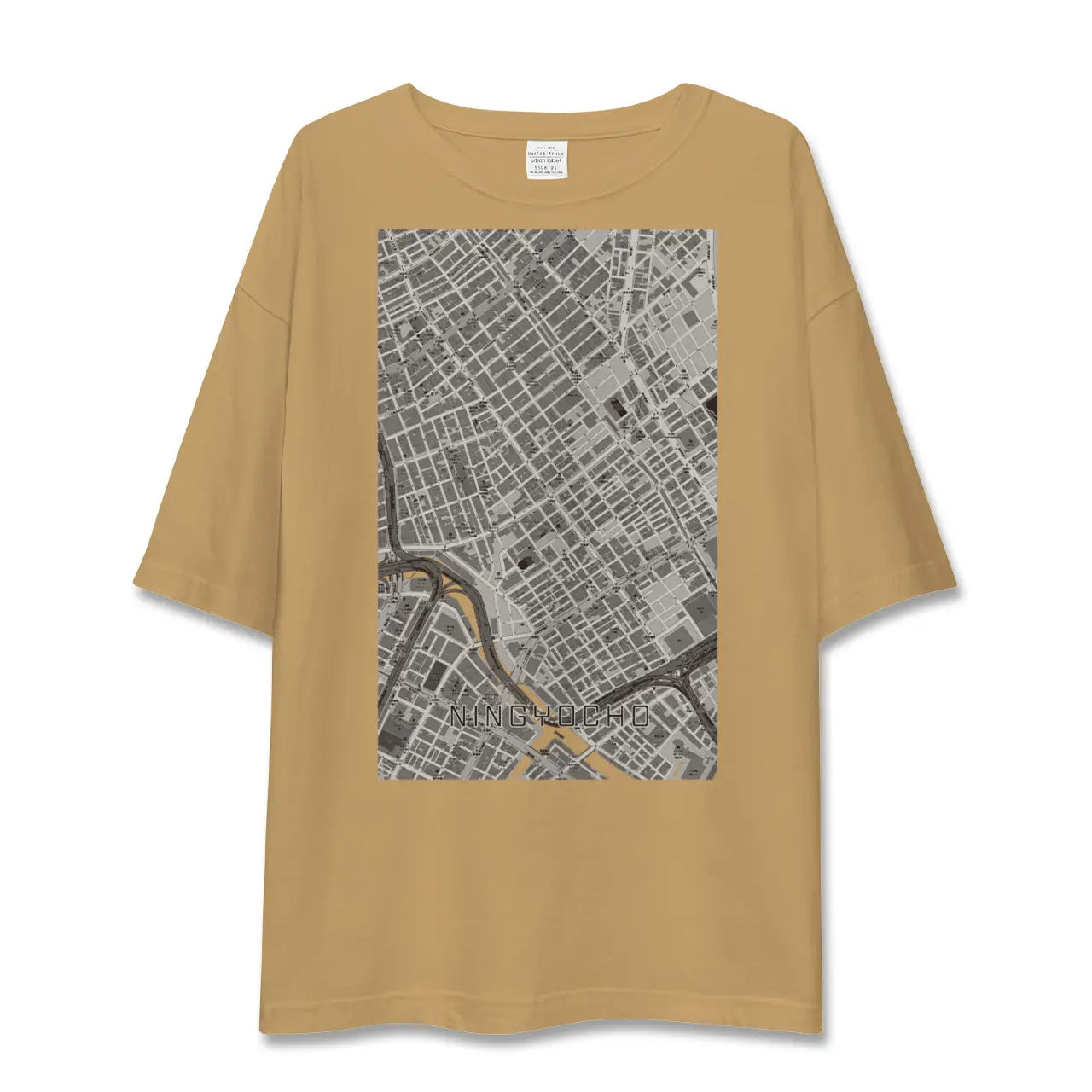 【人形町(東京都)】地図柄ビッグシルエットTシャツ
