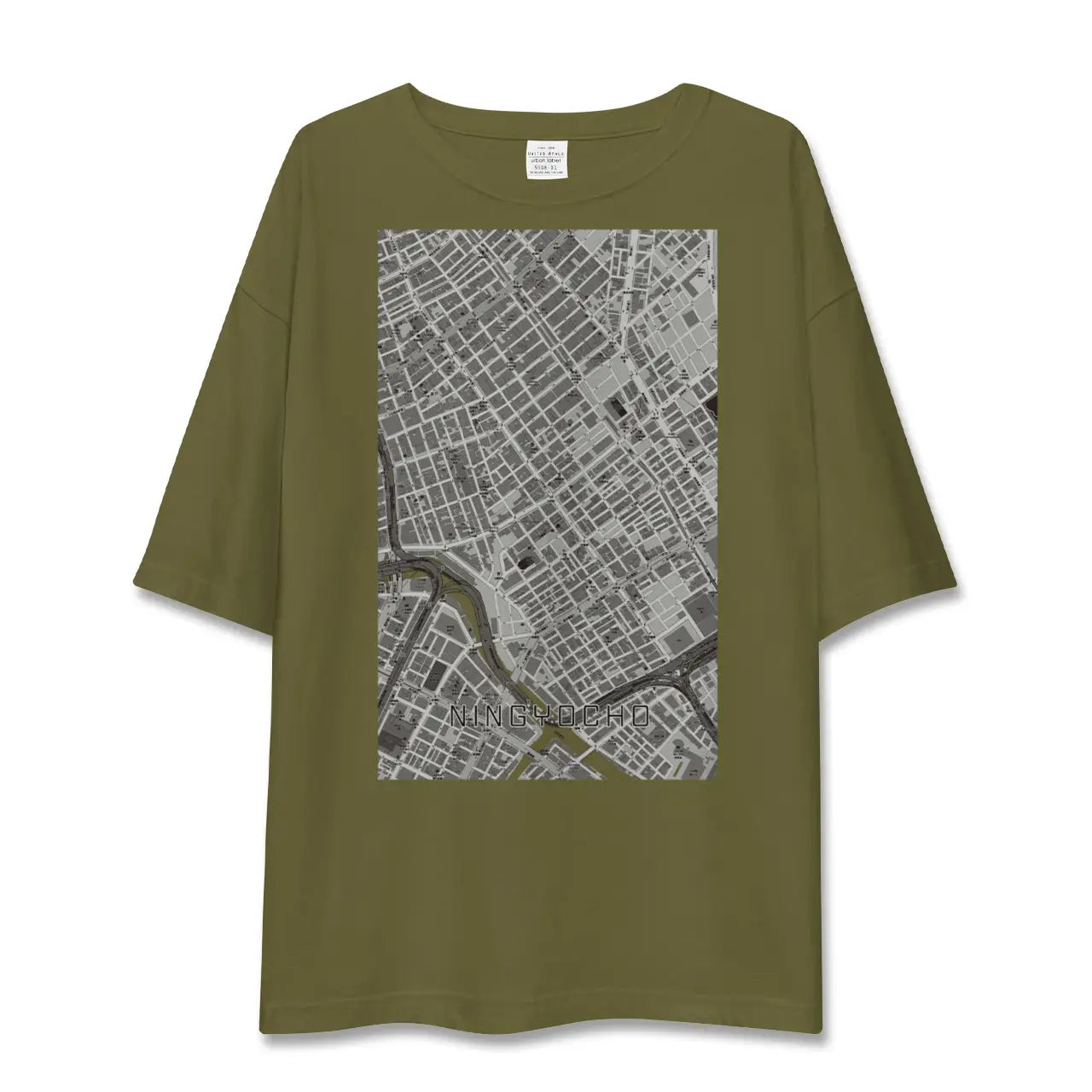 【人形町(東京都)】地図柄ビッグシルエットTシャツ