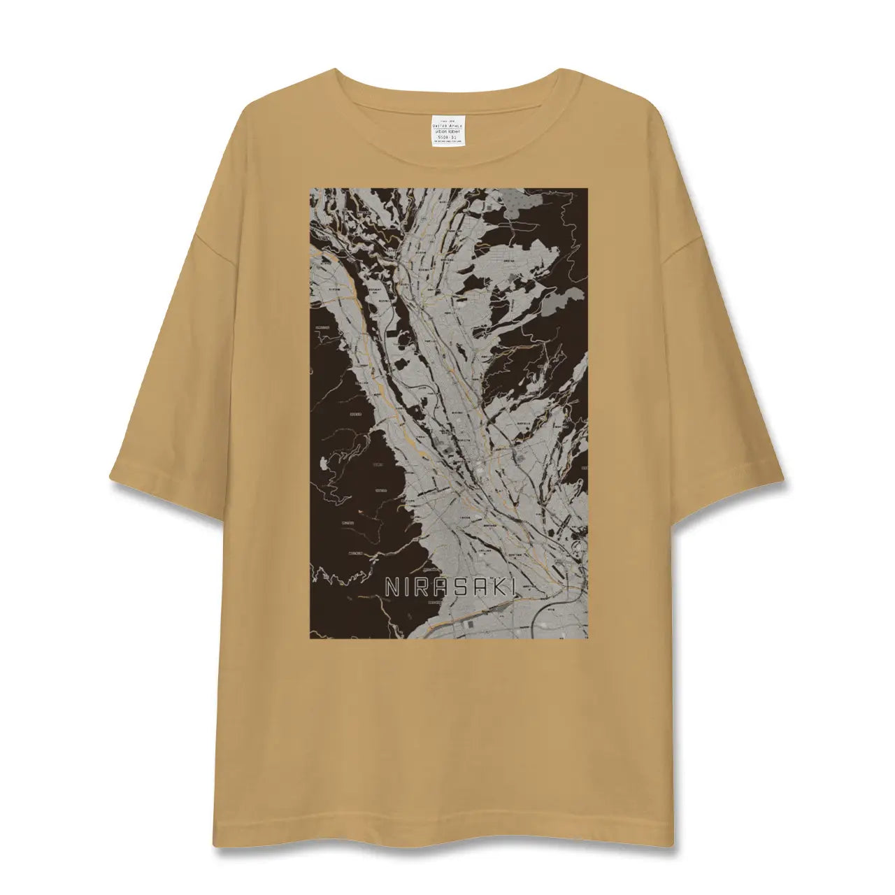 【韮崎(山梨県)】地図柄ビッグシルエットTシャツ