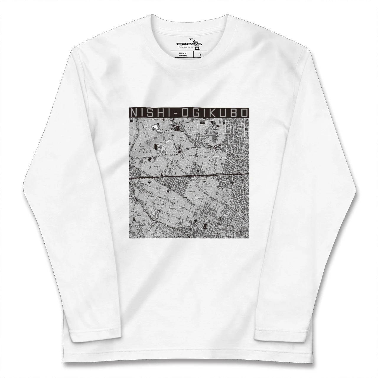 【西荻窪2(東京都)】地図柄ロングスリーブTシャツ