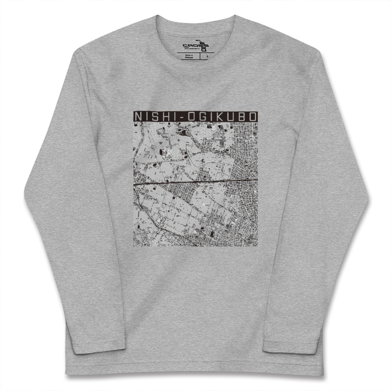 【西荻窪2(東京都)】地図柄ロングスリーブTシャツ