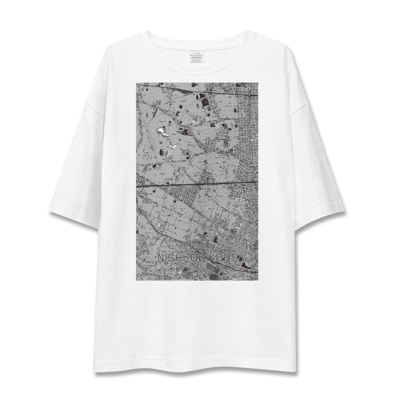 【西荻窪2(東京都)】地図柄ビッグシルエットTシャツ