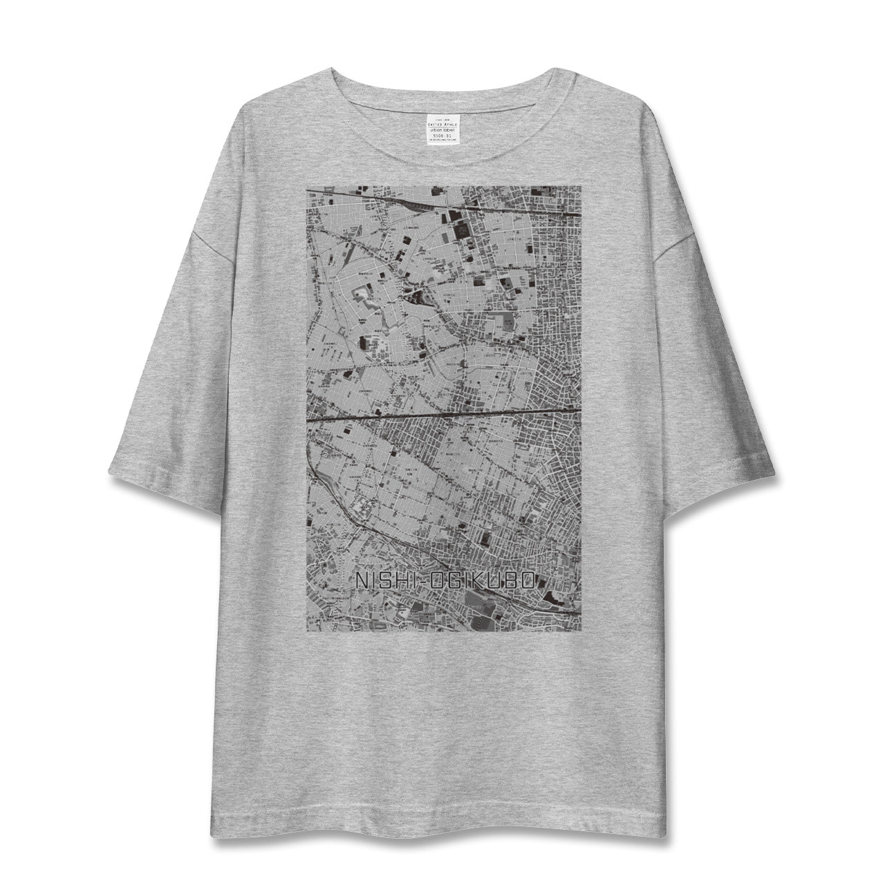 【西荻窪2(東京都)】地図柄ビッグシルエットTシャツ