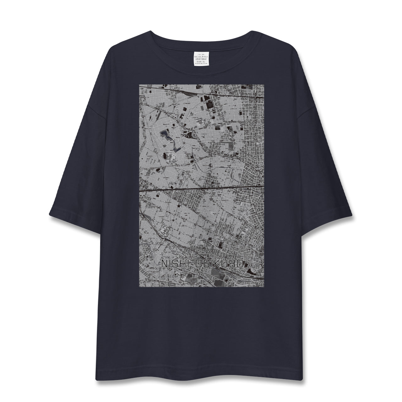 【西荻窪2(東京都)】地図柄ビッグシルエットTシャツ