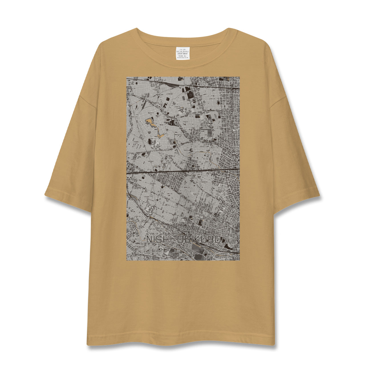 【西荻窪2(東京都)】地図柄ビッグシルエットTシャツ