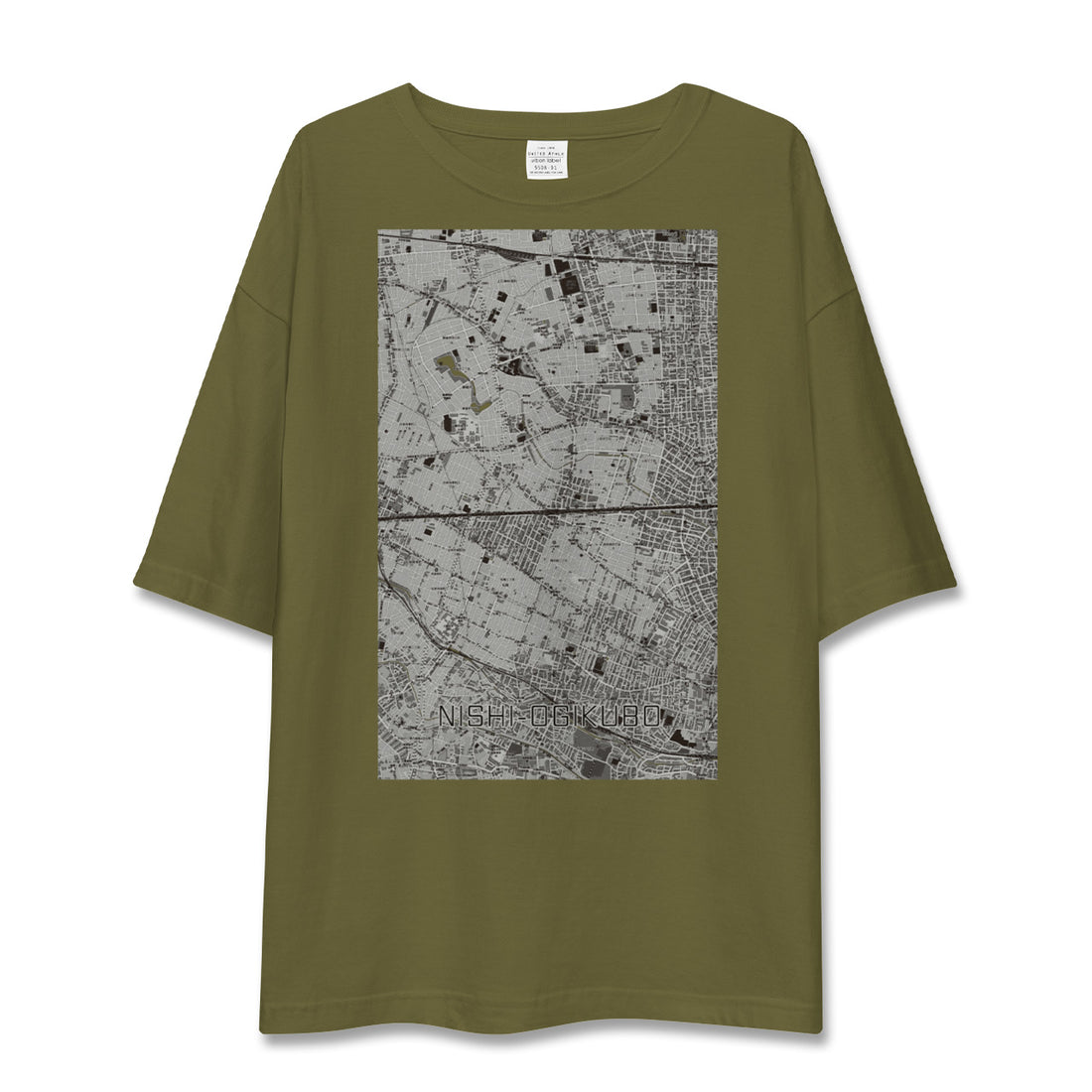【西荻窪2(東京都)】地図柄ビッグシルエットTシャツ