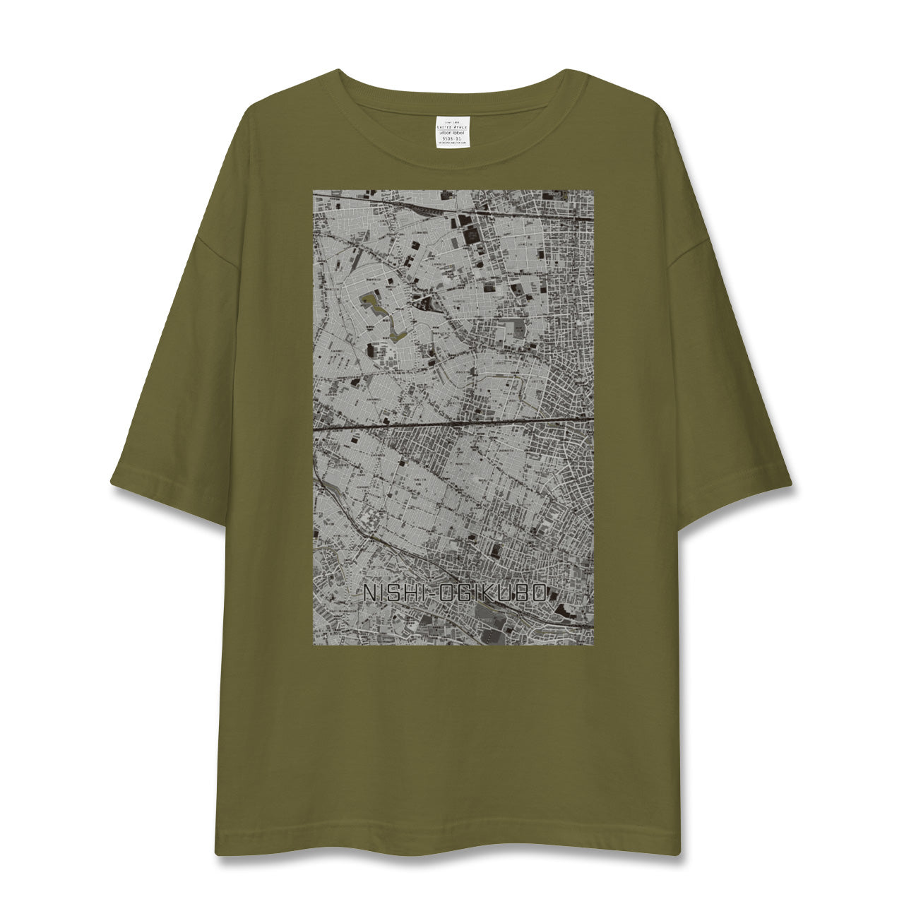 【西荻窪2(東京都)】地図柄ビッグシルエットTシャツ