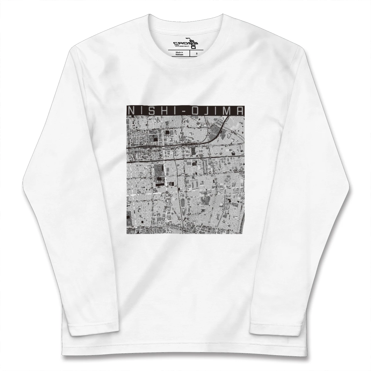 【西大島(東京都)】地図柄ロングスリーブTシャツ