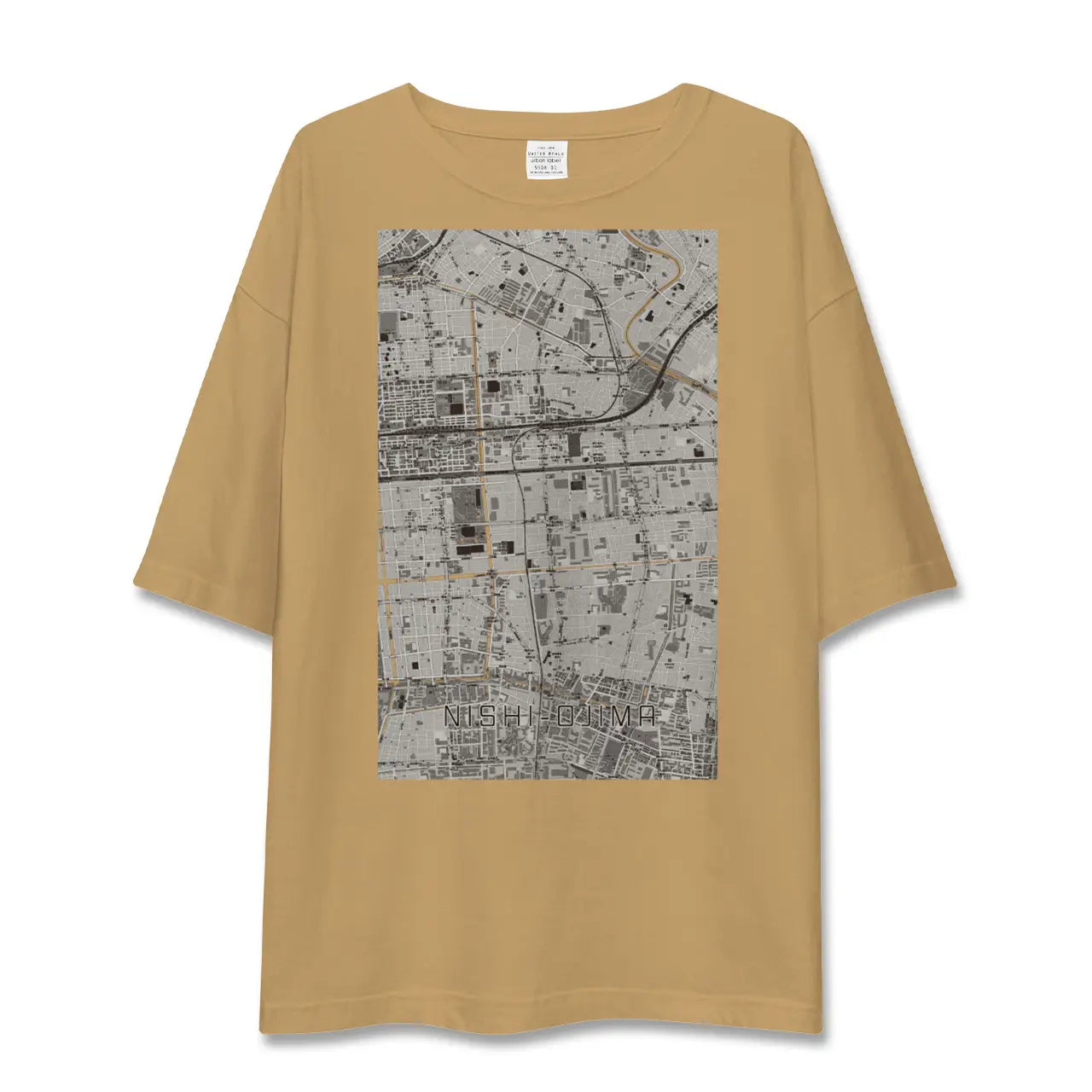 【西大島(東京都)】地図柄ビッグシルエットTシャツ