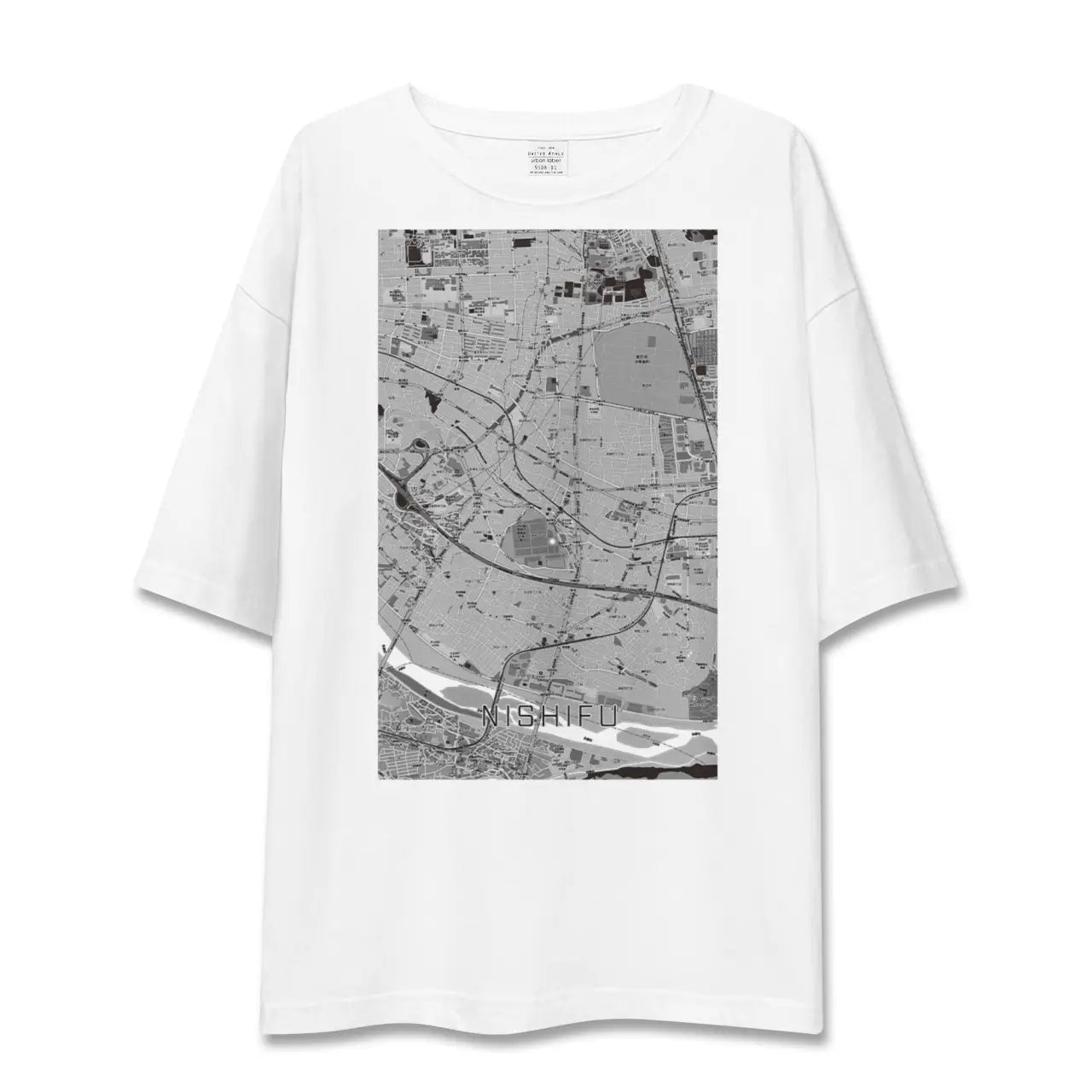 【西府(東京都)】地図柄ビッグシルエットTシャツ