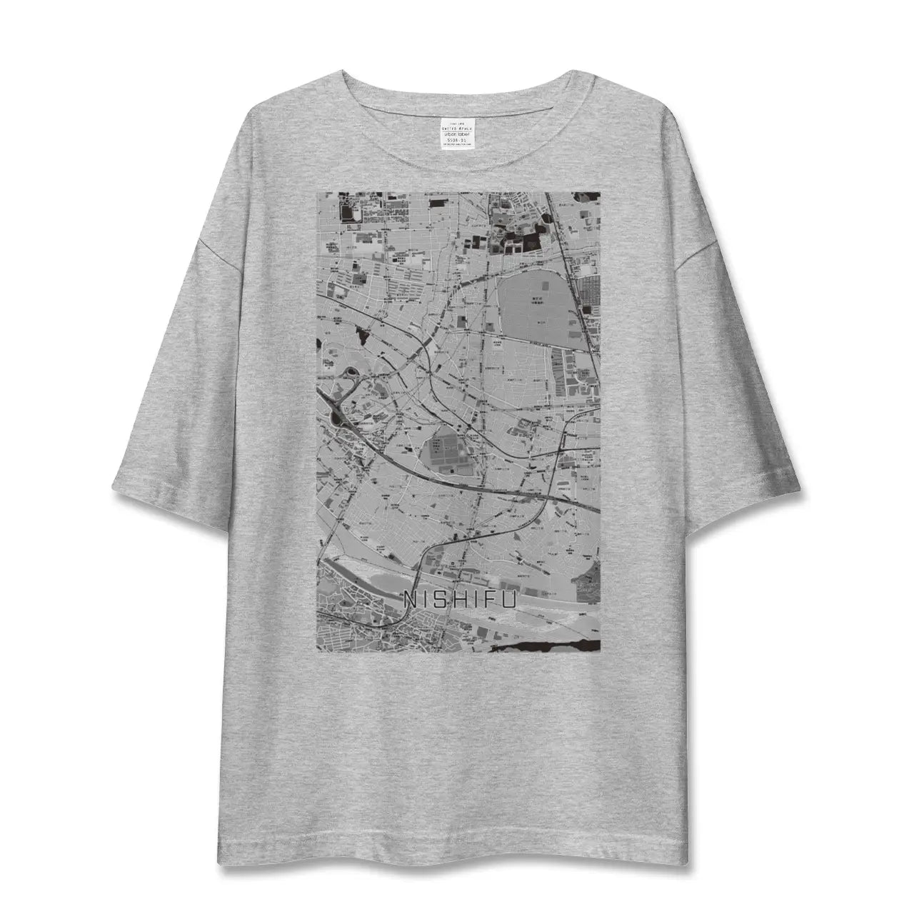 【西府(東京都)】地図柄ビッグシルエットTシャツ