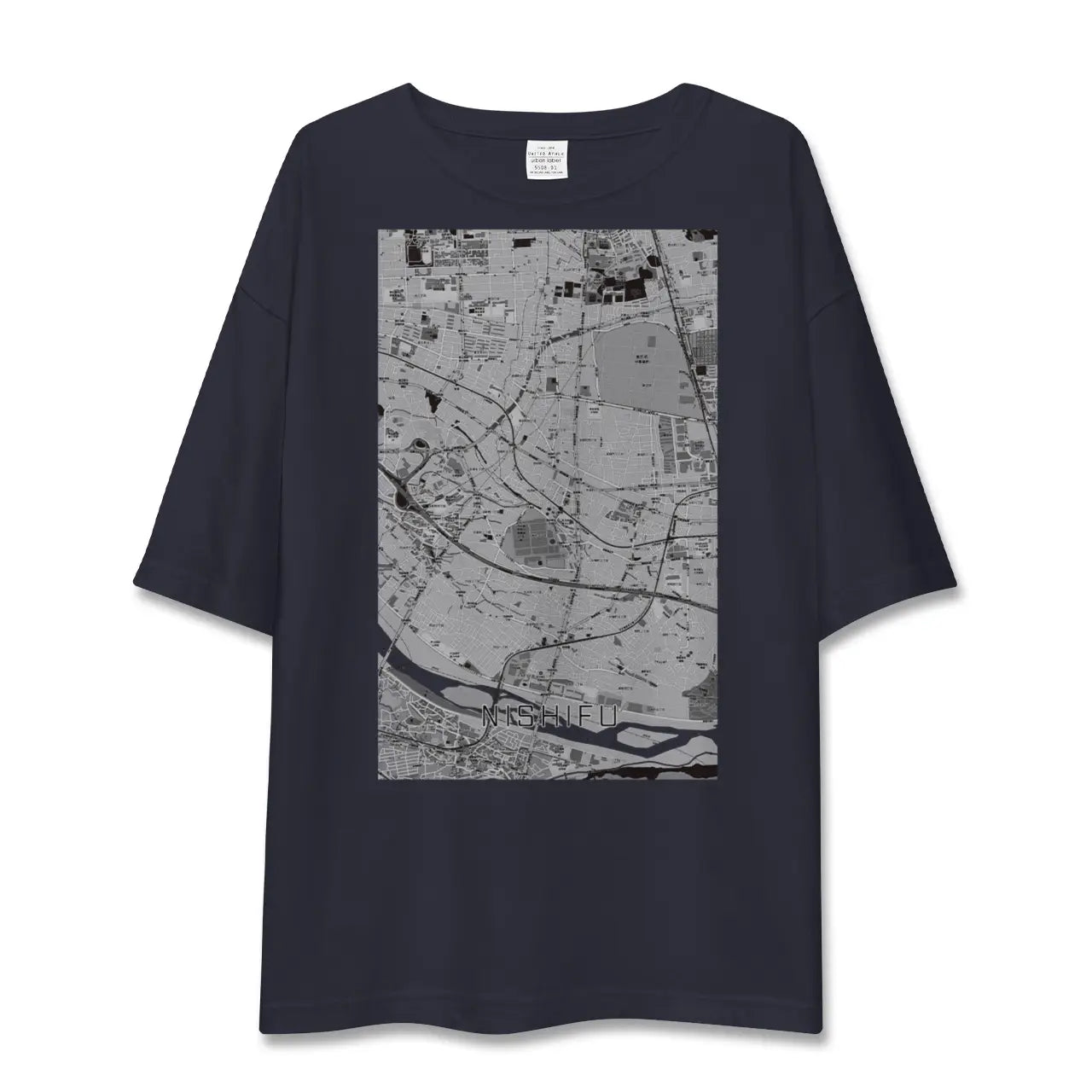【西府(東京都)】地図柄ビッグシルエットTシャツ