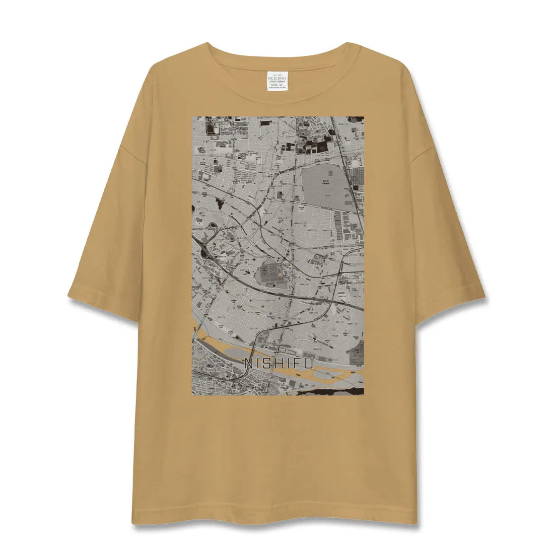 【西府(東京都)】地図柄ビッグシルエットTシャツ
