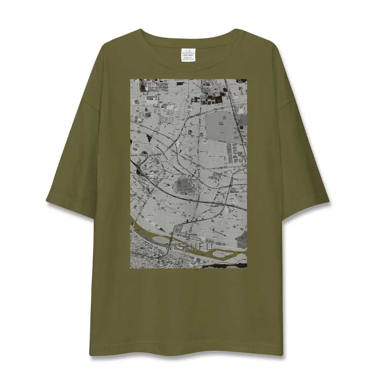 【西府(東京都)】地図柄ビッグシルエットTシャツ