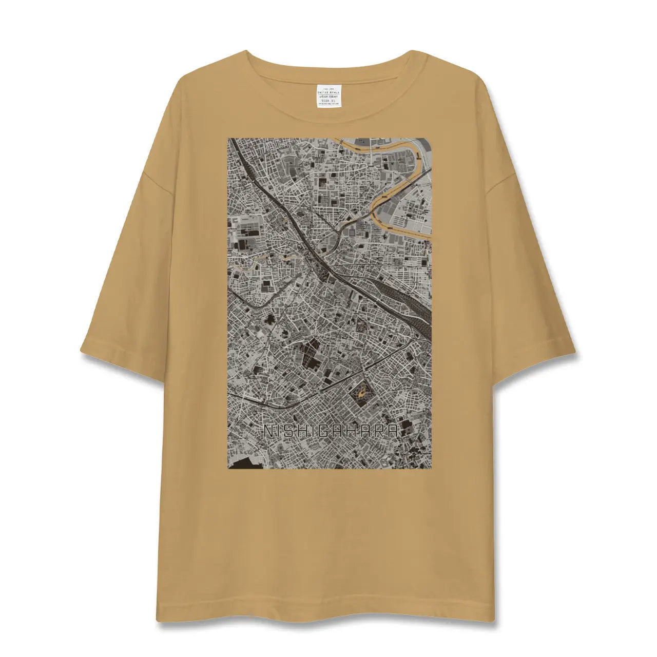 【西ケ原(東京都)】地図柄ビッグシルエットTシャツ
