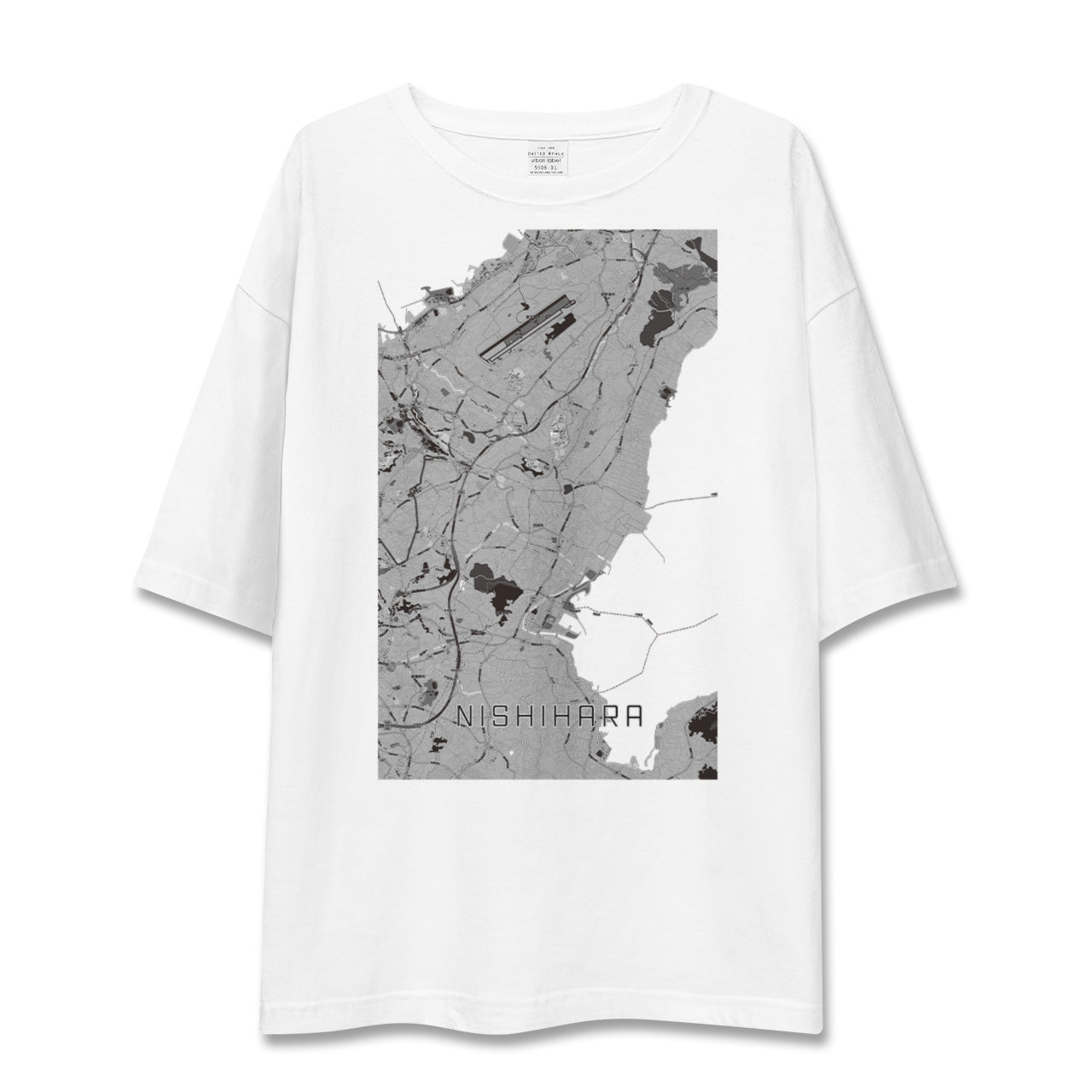 【西原(沖縄県)】地図柄ビッグシルエットTシャツ