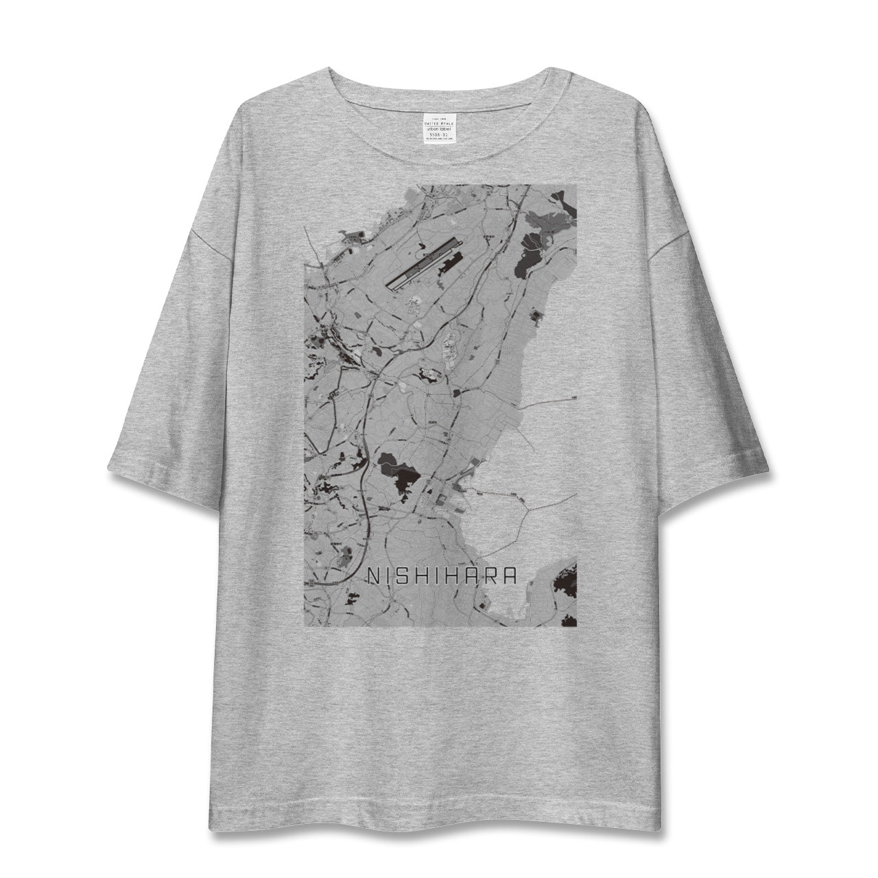【西原(沖縄県)】地図柄ビッグシルエットTシャツ