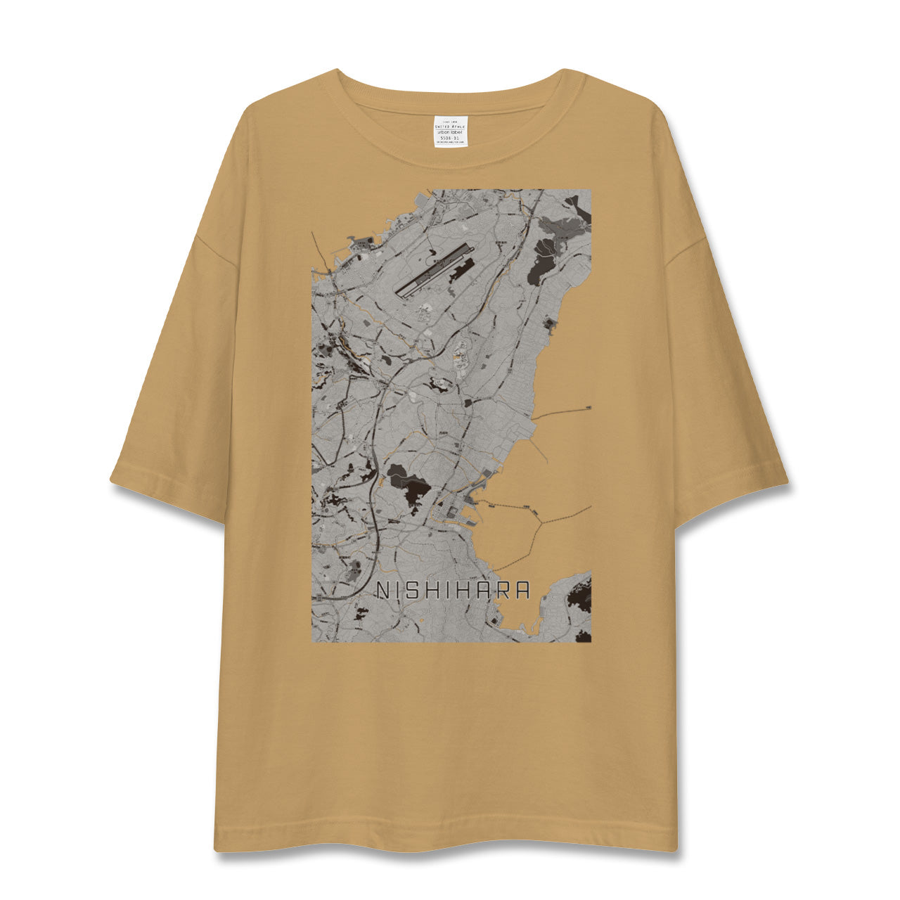 【西原(沖縄県)】地図柄ビッグシルエットTシャツ